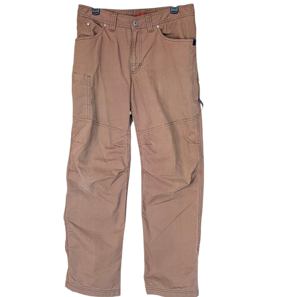 L.L. Bean Fleece Lined Canvas Cargo Pants Men's 32 Brown Hiking Outdoor Work